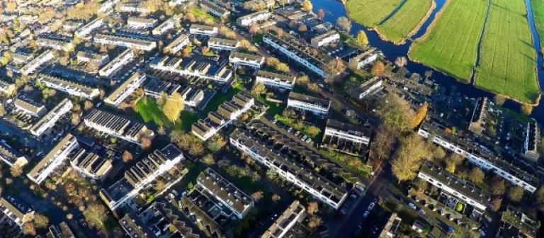 Foto woonwijk van boven