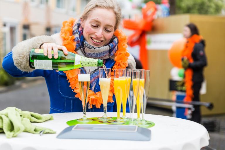 Foto champagne Klimaatstraatfeest 