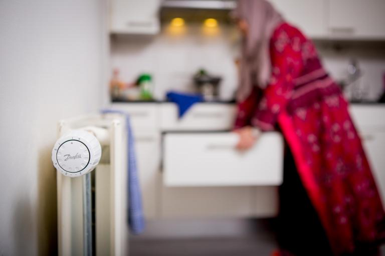 radiatorknop in keuken